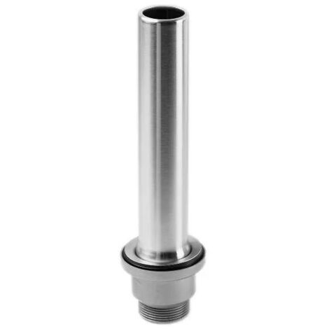 Scarico con tubo di troppopieno in acciaio inox 320mm per lavello diametro 60mm