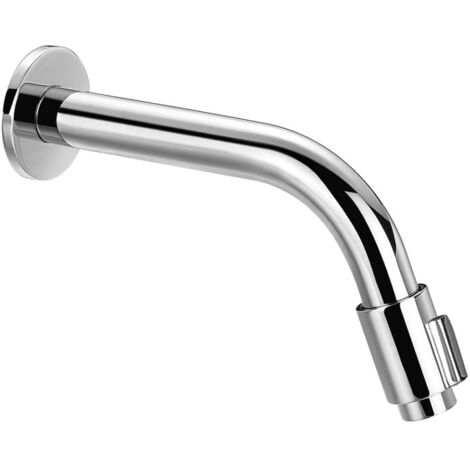 Rubinetto per lavabo singolo a parete con bocca da bar, cromo (1/2)
