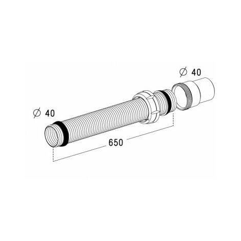 Tubo Vidhooflex diametro 40mm, lunghezza 0,65m NICOLL