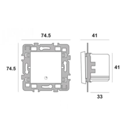 Interruttore a pulsante illuminato da esterno, 10A 250V, serie BLOK DEBFLEX