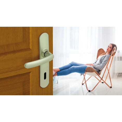 Maniglione Moderno Ottone Cromato Per Portone Square Comit Accoppiato • Maniglie Design - Foto 13