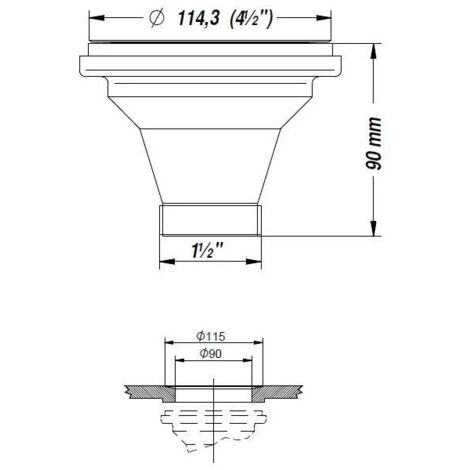 Valvola Lavello 114mm KIRCHHOFF Valvola A Cestello Scarico Lavello - 114mm, Bianco, Con Colino Rimovibile Colino Rimovibile Lavandino