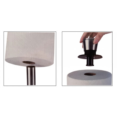 Porta Asciugamani Di Carta Da Cucina In Acciaio Al Carbonio - Regolabile 19-33,5 Cm - Adesivo O A Vite - Multiuso Per Cucina E Bagno - Colore Nero