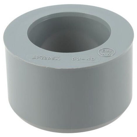 Riduzione incorporata PVC maschio 63mm, femmina 40mm.