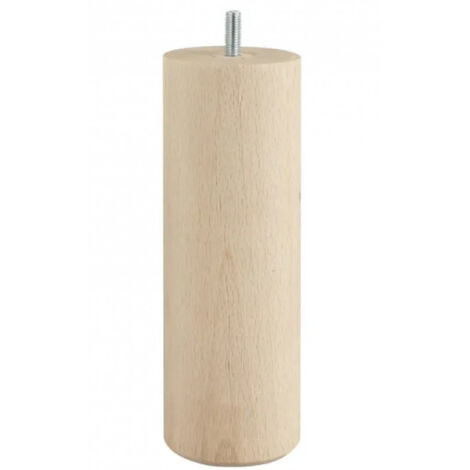 Supporto letto cilindrico M8 in faggio naturale, altezza 200 mm, diametro 68 mm