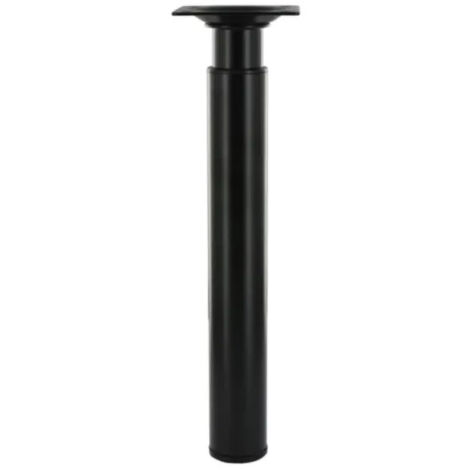 Pied droit pour table haute "CHARLY" en bois d'hêtre verni et acier noir, H 748 mm, D 50 mm
