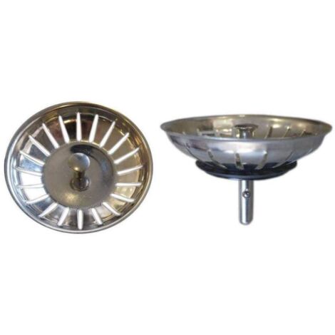 Tappo cestello di ricambio Ø83 mm con sfera modello in acciaio inox L.B. Plast DC1158 Cromo