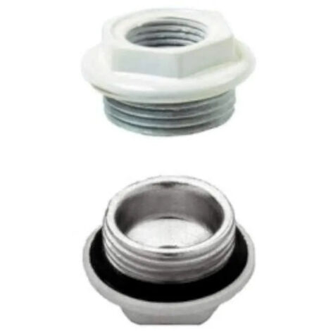 Riduzione 1 1/2", filettatura sinistra, bianco, con guarnizione
