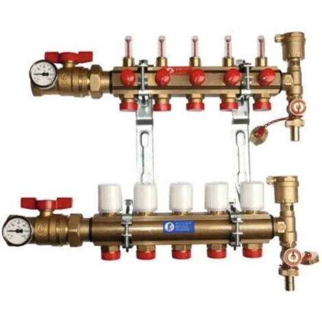 KITR553FK collettore premontato con flussometro, 6 uscite.