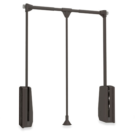 Emuca Appendino pieghevole per armadio Hang, larghezza regolabile 600-830mm, Acciaio e Plastica, verniciato Moka