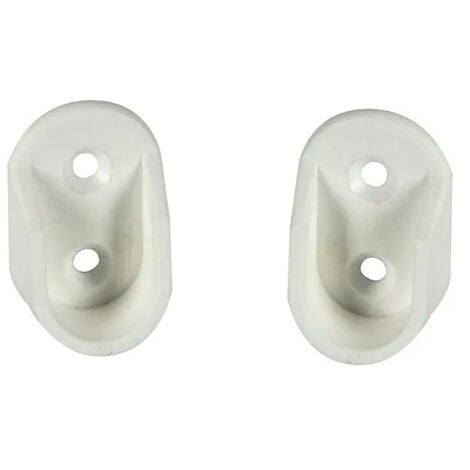 2 Supporti Per Tubo Appendiabiti - Bianco In Plastica Per Asta 20mm, Ideali Per Armadi - Foto 7