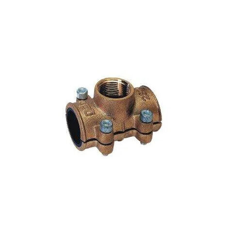 Collare di derivazione in ottone con filettatura femmina 20x27 (3/4") per tubo di rame da 28 mm (1/3)