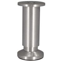 Gamba per mobili cilindrica regolabile 38x120 mm - Alluminio spazzolato grigio Cime