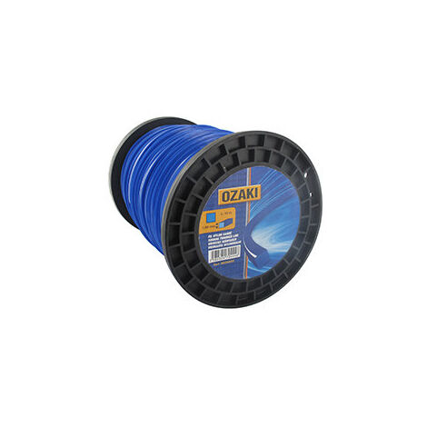 Bobine fil nylon carré 120 m – Diamètre 4,00 mm – Accessoire pour coupe-bordure – Pour terrains accidentés – Ozaki