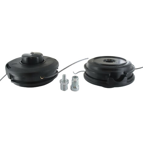 Tête fil nylon TAP-N-GO TECOMEC diamètre: 130 mm. Livrée avec du fil rond diamètre: 2,4 mm et 2 adaptateurs filetage à gauches: M8 x 1.25 mâle, M10 x 1,25 femelle.