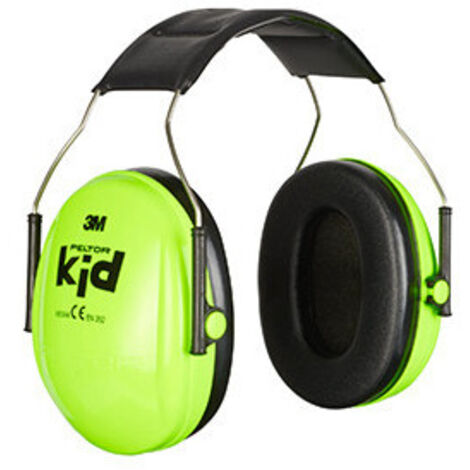 Casque anti-bruit 3M™ Peltor™ modèle KID vert néon, type serre-tête et destiné à un usage enfants de 1 à 7 ans, 27dB, 175g. (1/5)