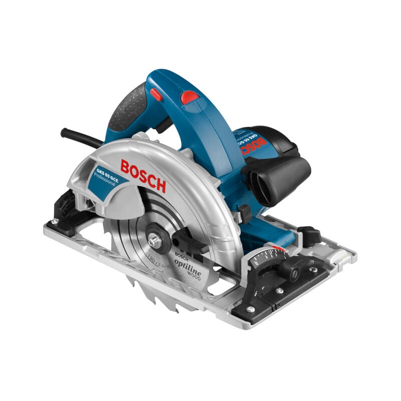Bosch Professional GKS 65 GCE - Sierra circular (1800 W, Ø disco 190 mm, vel. regulable, compatible carril guía, en caja)