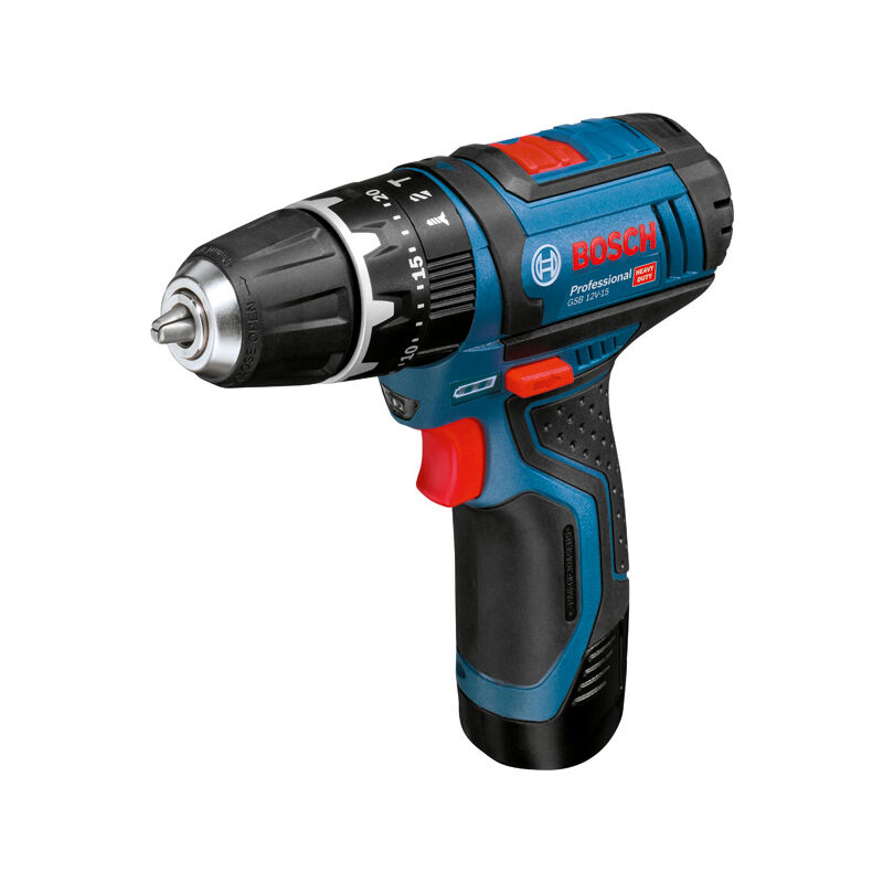 Bosch Professional 12V System taladro percutor a batería GSB 12V-15 (incluye bolsa de transporte, sin baterías ni cargador, en L-BOXX)