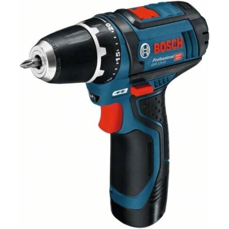 Bosch Professional 12V System GSR 12V-15 - Atornillador a batería (30 Nm, set 10 accesorios, 2 baterías x 2.0 Ah, en maletín)