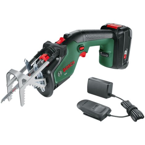 Bosch Home and Garden sierra de jardín de batería Keo (1 batería de 2,0 Ah, sistema de 18 V, diámetro de corte 80 mm, con cuchilla Swiss Precision Wood, en caja)