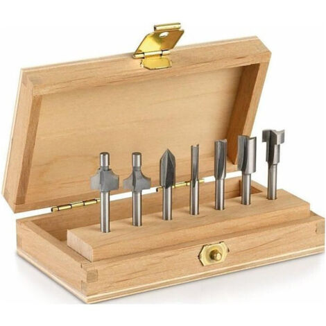 Dremel 660 Juego de brocas, 7 brocas multiuso para herramientas rotativas en caja de madera, mango de 3,2 mm