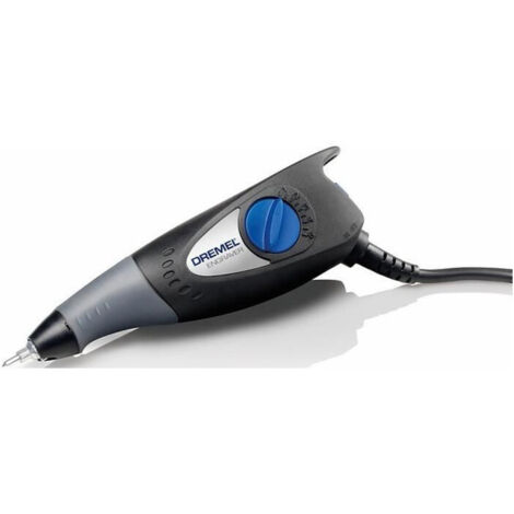 Dremel 290 - Grabadora 35 W, Kit Herramienta de Grabado con 3 Puntas y 4 Plantillas para Grabar Cristal, Cuero, Madera, Negro/Gris