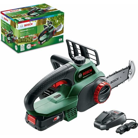Bosch motosierra a batería UniversalChain 18 (1 batería, sistema de 18 V, hasta 40 cortes por carga)