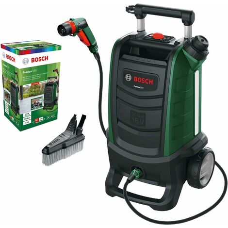 Bosch hidrolimpiadora de exteriores a batería Fontus 18V (sin batería, sistema de 18 V, 4 accesorios)