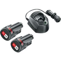 Bosch set de iniciación de baterías 12V (2 baterías, 1,5 Ah, sistema de 12 V, con cargador)
