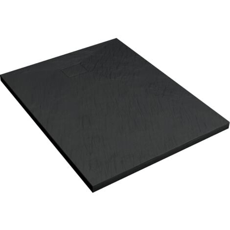 receveur à poser en matériaux composite smc - finition ardoise noire - 80x120cm - rock 2 black 80