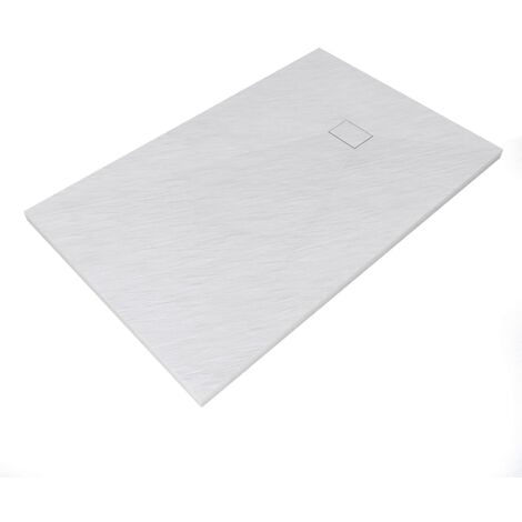 receveur a poser en materiaux composite smc - finition ardoise blanc mat - 90x140 cm