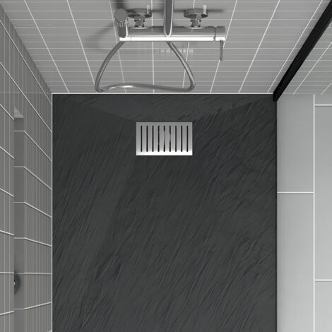 grille rainurée en inox pour receveur - 20.15x12.3x0.55cm - rock 2 grid line
