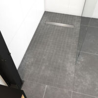 receveur de douche a carreler 90x160cm recoupable sur mesure avec bonde caniveau rainy linear 160