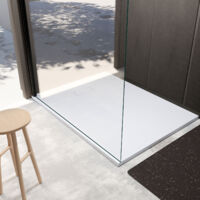 receveur a poser en materiaux composite smc - finition ardoise blanc mat - 90x140 cm