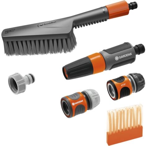 Gardena Set Completo De Cepillo De Limpieza Del Hogar De Mano S Cerdas Suaves Cleansystem Con