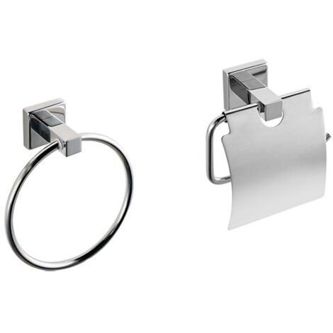 Badezimmer Set 6-teilig Grau - Komplettset Mit Seifenspender & Toilettenbürste