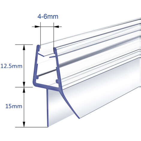 Meykoers Duschtür Dichtung Ersatzdichtung Duschdichtung 100cm, Bodendichtung Schwallschutz mit Wasserabweiser für Duschkabine Duschwand mit 4-6mm Glasstärke