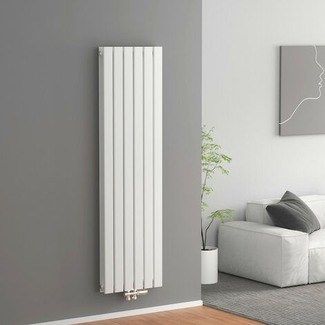 Meykoers Heizkörper Design Flachheizkörper 160x46cm Vertikal Doppelschicht Mittelanschluss 1490W - 1600x460mm Doppellagig Weiß Radiator