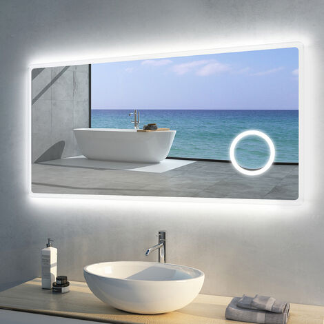 BADSPIEGEL mit LED RUND Spiegel mit Beleuchtung Wandspiegel 50-100 Viele Modelle 