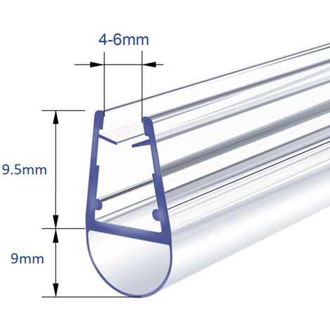 Meykoers Duschtür Dichtung 80cm dichtungen, Ersatzdichtung für 4-6mm Glasstärke, Bodendichtung Schwallschutz für Duschkabine