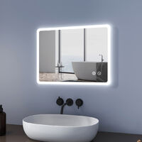 UHR SCHALTER Badspiegel mit LED Beleuchtung Wandspiegel BLUETOOTH Lautsprecher 