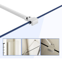 50cm Stabilisator Duschwand 180° Drehbar Haltestange Dusche für Glasstärke 5-6mm 