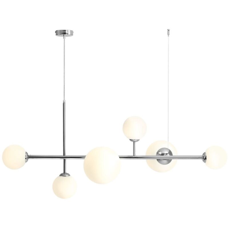 ANCIEN GLOBE CLOCHE En Verre Opaline Suspension Lampe Lustre Plafonnier