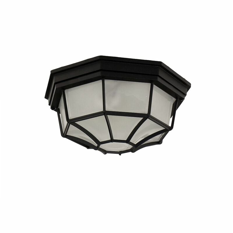 S'AFIELINA Applique hexagonale d'extérieur avec capteur de lumière Noir  Design vintage
