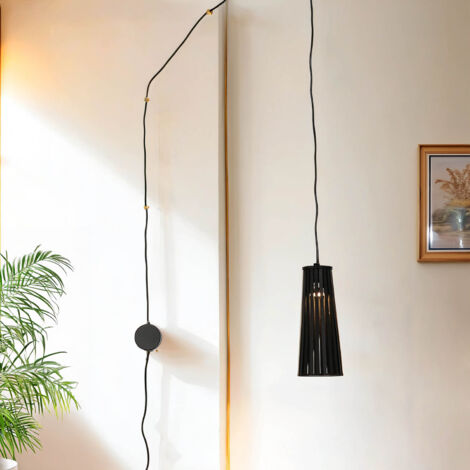 Suspension flexible avec prise & interrupteur Noir (1/5)