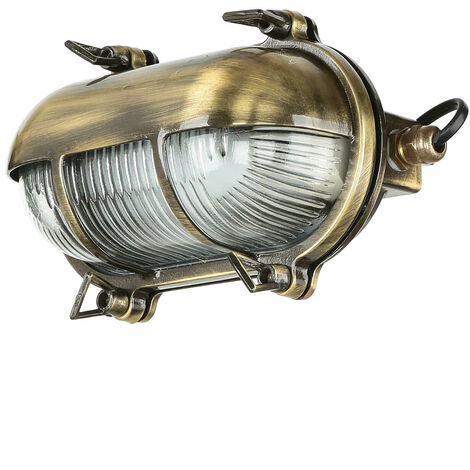 Applique extérieure terrasse jardin IP64 E27 verre laiton Maritim Applique extérieure maison jardin (1/5)