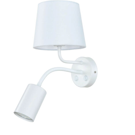 Applique Blanc Métal Lampe de lecture flexible avec interrupteur MAJA