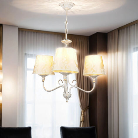 Lustre avec abat-jour E27 Classique Suspension Salon
