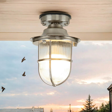 Lampe D'extérieur Murale Maritime En Laiton Antique - IP64 - E27 - L:21cm - Neuf Avec Emballage