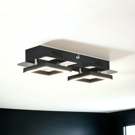 Plafonnier LED noir chrome oblong blanc neutre 4200 K 600 lm plafonnier (1/5)